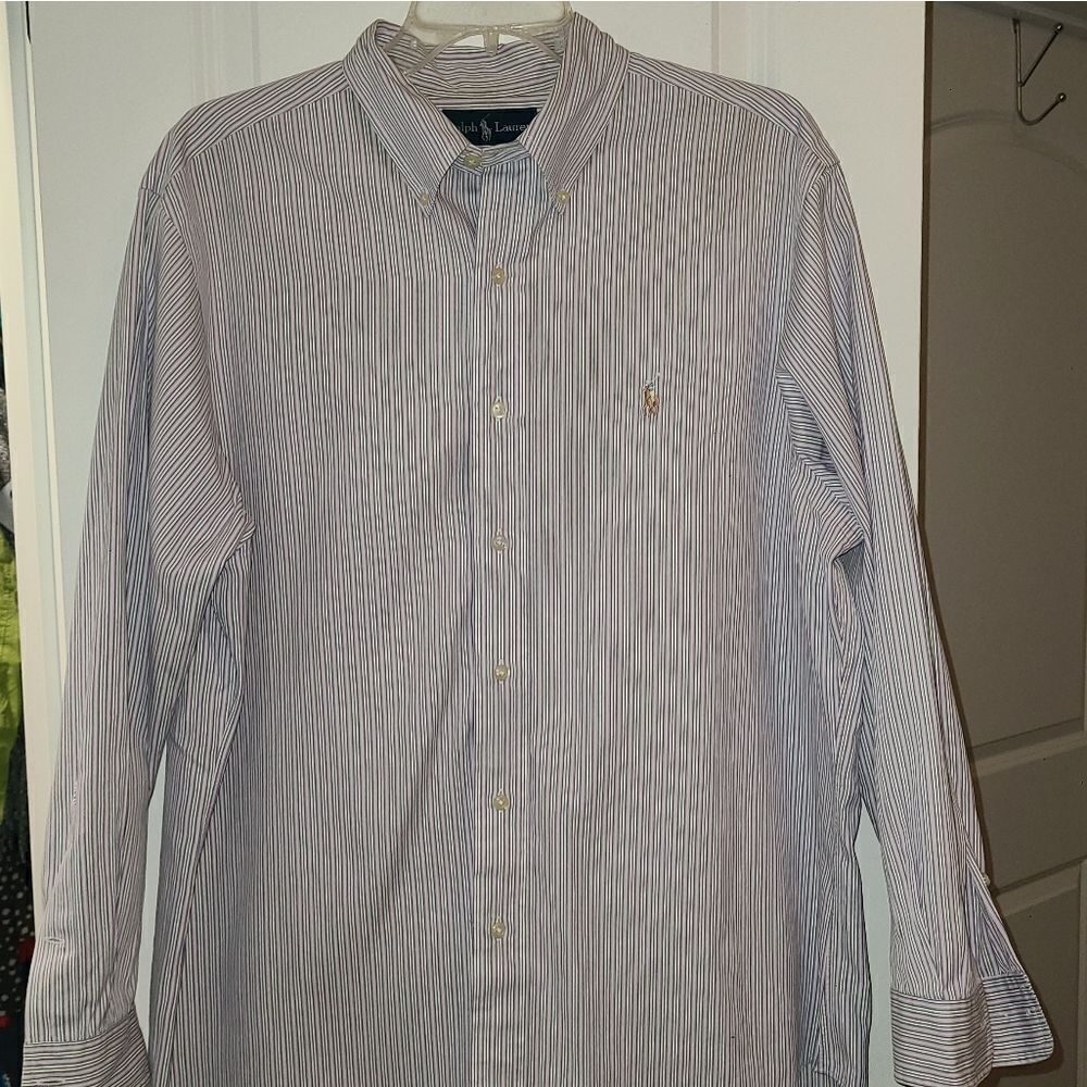 Ralph Lauren Classic Fit Men's Pinstripe Dress Shirt - Picture 3 of 10